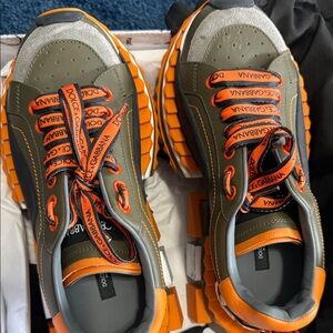 Dolce & Gabbana Olive and Orange Athletic Shoes